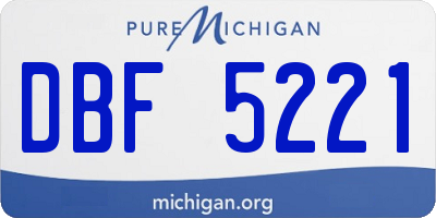 MI license plate DBF5221