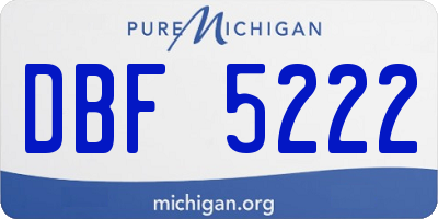 MI license plate DBF5222