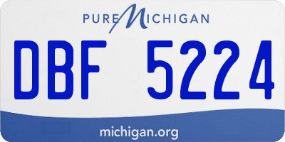 MI license plate DBF5224