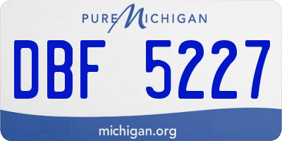 MI license plate DBF5227