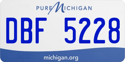 MI license plate DBF5228
