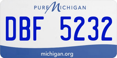 MI license plate DBF5232