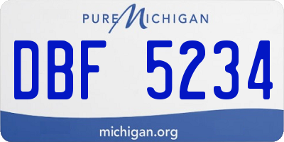 MI license plate DBF5234