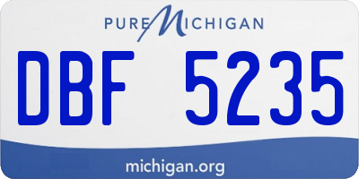 MI license plate DBF5235