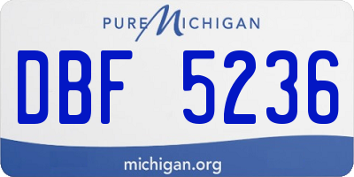 MI license plate DBF5236