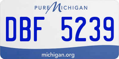 MI license plate DBF5239