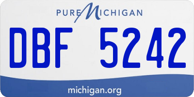 MI license plate DBF5242