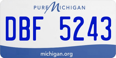 MI license plate DBF5243