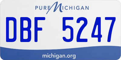 MI license plate DBF5247