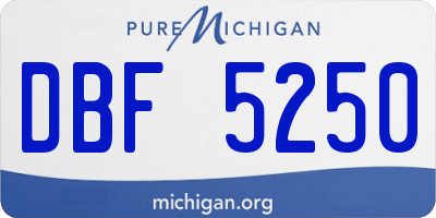 MI license plate DBF5250