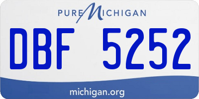 MI license plate DBF5252