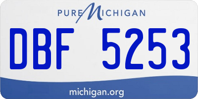 MI license plate DBF5253