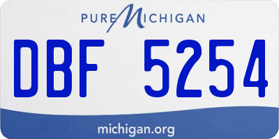 MI license plate DBF5254