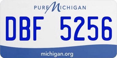 MI license plate DBF5256