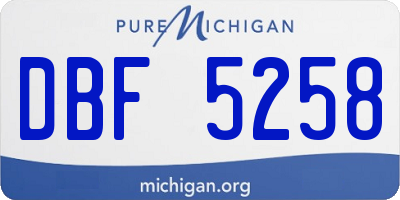MI license plate DBF5258