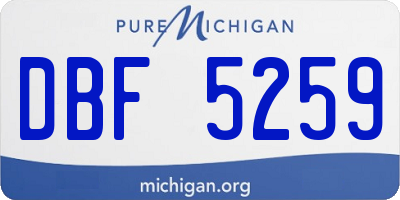 MI license plate DBF5259