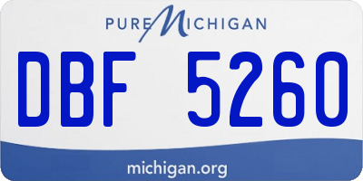 MI license plate DBF5260
