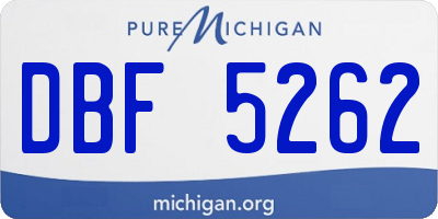 MI license plate DBF5262