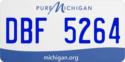 MI license plate DBF5264