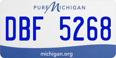 MI license plate DBF5268