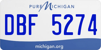 MI license plate DBF5274