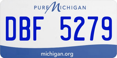 MI license plate DBF5279