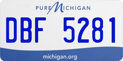MI license plate DBF5281