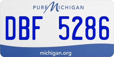 MI license plate DBF5286