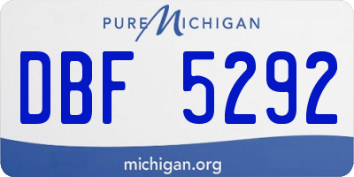 MI license plate DBF5292