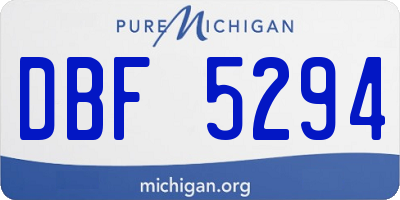 MI license plate DBF5294