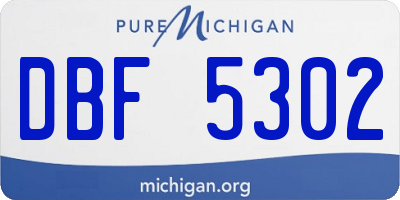 MI license plate DBF5302