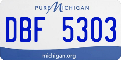 MI license plate DBF5303