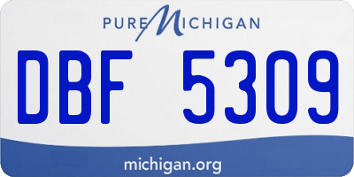 MI license plate DBF5309