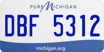 MI license plate DBF5312