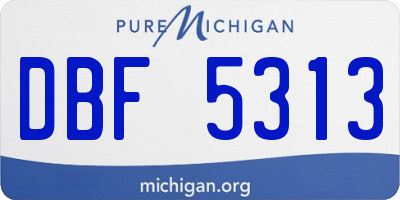 MI license plate DBF5313