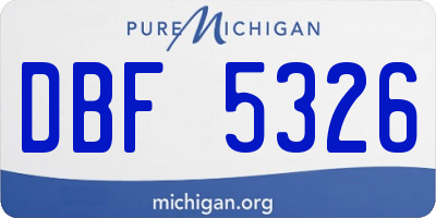 MI license plate DBF5326