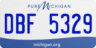 MI license plate DBF5329
