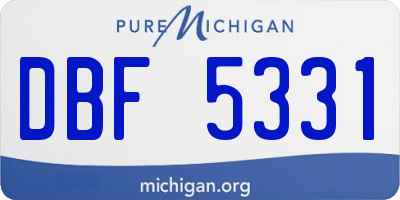 MI license plate DBF5331