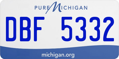 MI license plate DBF5332