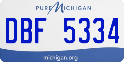 MI license plate DBF5334