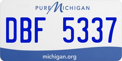 MI license plate DBF5337