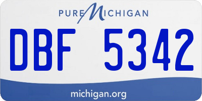 MI license plate DBF5342