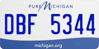 MI license plate DBF5344