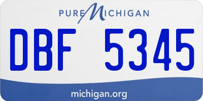 MI license plate DBF5345