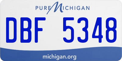 MI license plate DBF5348