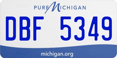 MI license plate DBF5349