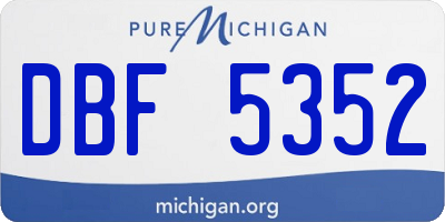 MI license plate DBF5352
