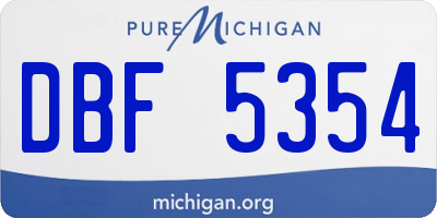 MI license plate DBF5354