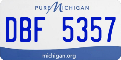 MI license plate DBF5357