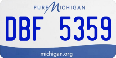 MI license plate DBF5359